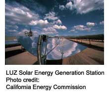 Photo of LUZ SEGS solar power plant in Mojave, Calif.