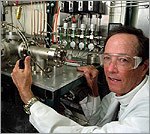 Photo of a scientist working on microcrystalline silicon alloys.